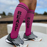 Beast Mode Magenta Athletic Knee High Socks- The Sox Box