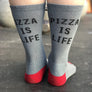 Pizza Grey Athletic Fun Crew Socks- The Sox Box