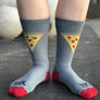 Pizza Grey Athletic Fun Crew Socks- The Sox Box