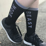 Beast Mode Pink Athletic Crew Socks for Women - The Sox Box