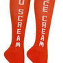 Ice Cream U Scream Kids Orange Athletic Knee High Socks- The Sox Box