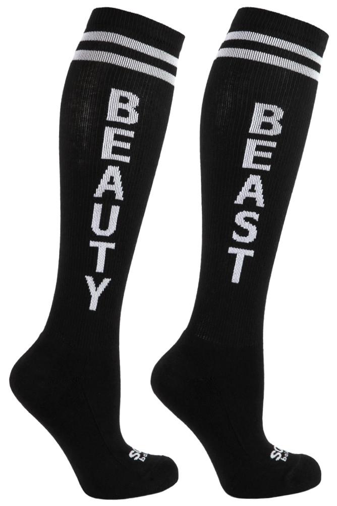 Beauty Beast Black Athletic Knee High Socks - The Sox Box