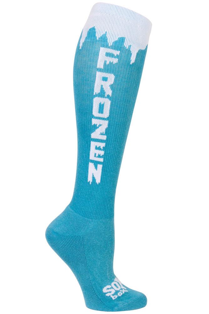 Frozen Turquoise Athletic Kids Knee High Socks- The Sox Box