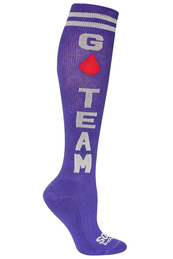 Go Team Purple Athletic Knee High Socks- The Sox Box