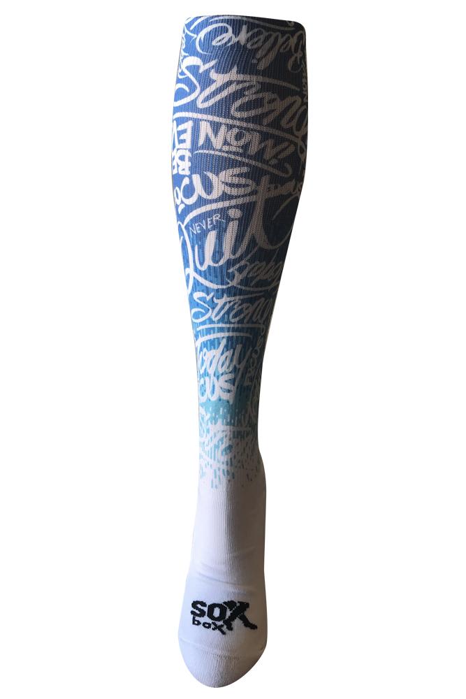 Highly Motivated Blue Novelty Knee High Socks- The Sox Box