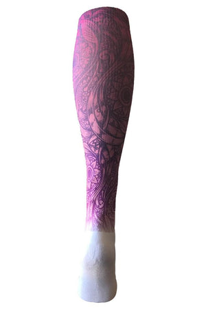 Floral Tattoo Purple Novelty Knee High Socks- The Sox Box