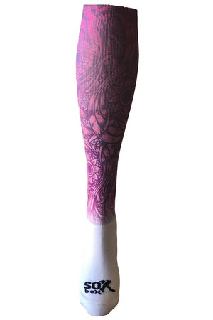 Floral Tattoo Purple Novelty Knee High Socks- The Sox Box