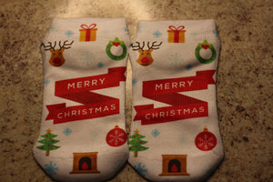 Merry Christmas White Novelty Socks- The Sox Box