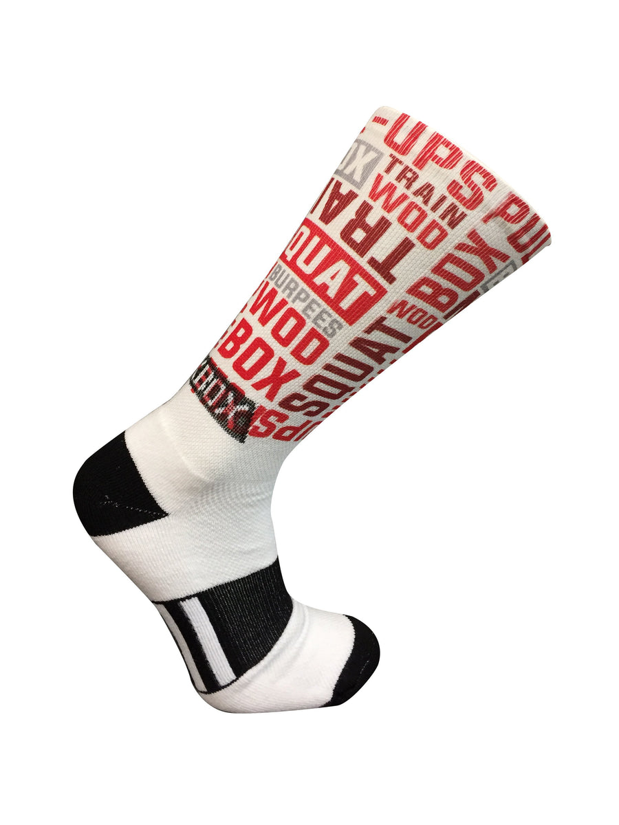 WOD Sox White Novelty Crew Socks- The Sox Box