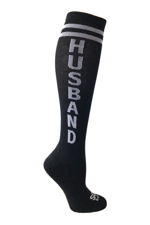 Husband Black Athletic Knee High Socks- The Sox Box