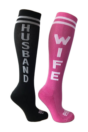Wife Pink Athletic Knee High Socks- The Sox Box