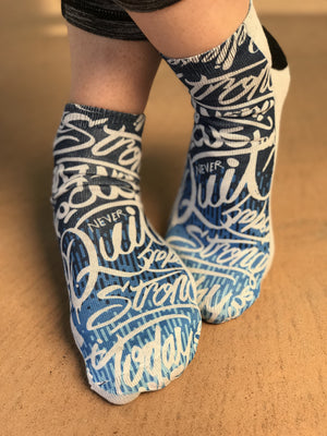 Highly Motivated Blue Crazy Ankle Socks - The Sox Box