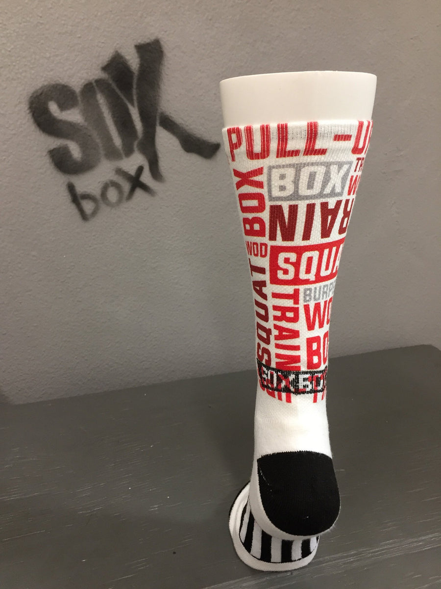 WOD Sox White Novelty Crew Socks- The Sox Box