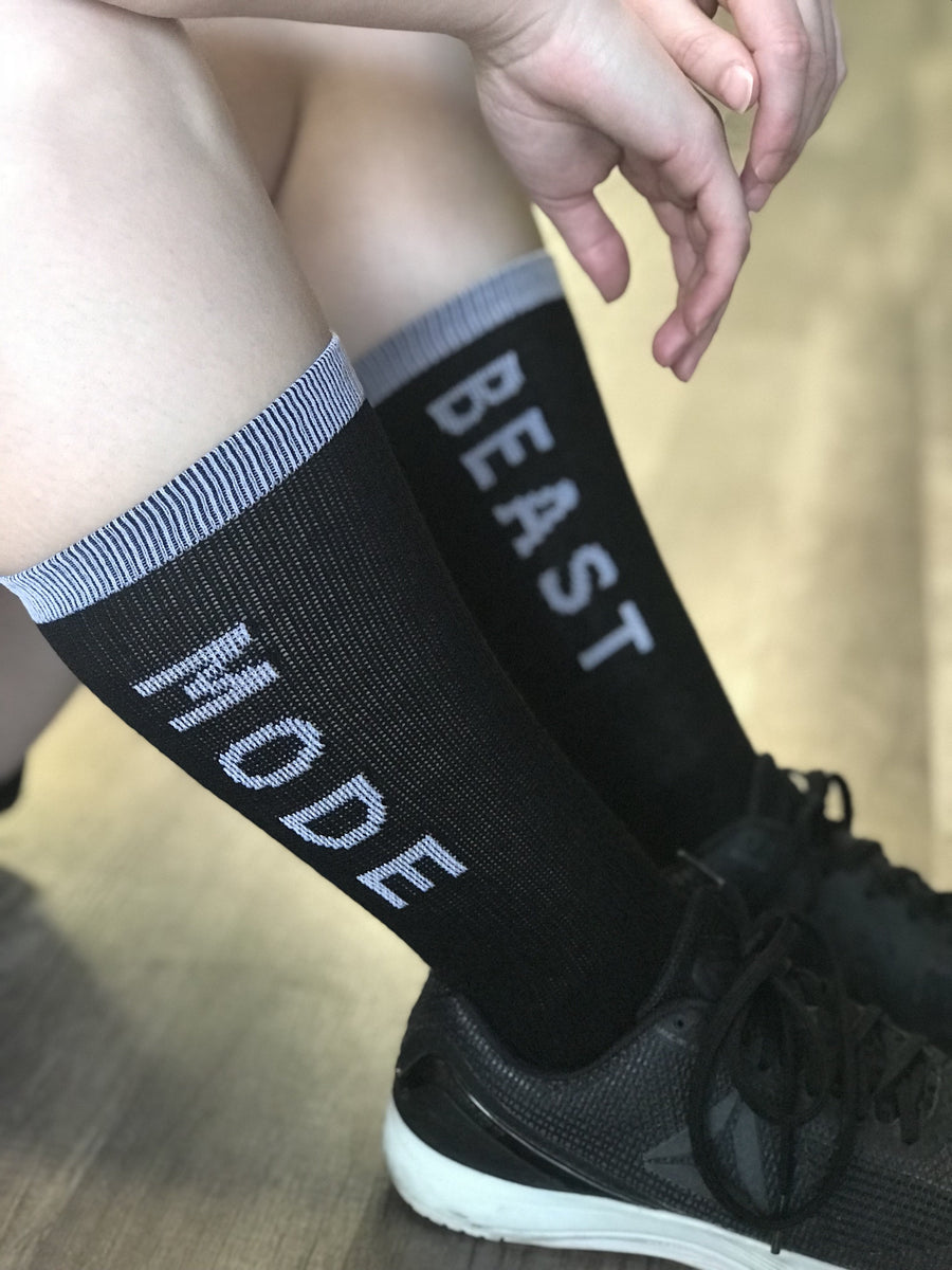 Beast Mode Black Athletic Crew Socks - The Sox Box