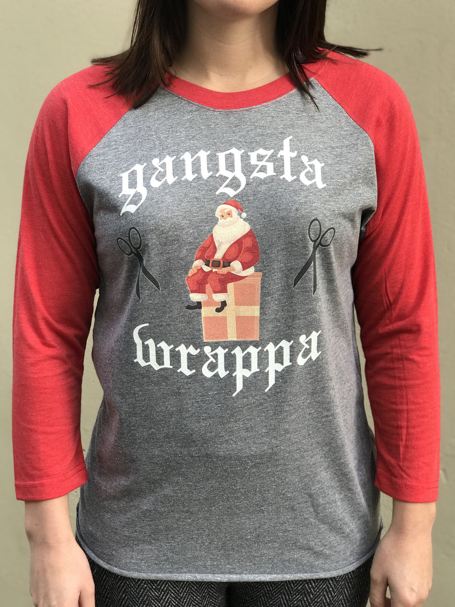 Gangsta Wrappa Red Triblend Baseball T-shirt- The Sox Box