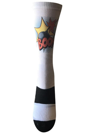 Boom Comics White Novelty Fun Athletic Socks- The Sox Box