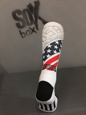 USA All The Way! White Novelty Crew Socks- The Sox Box