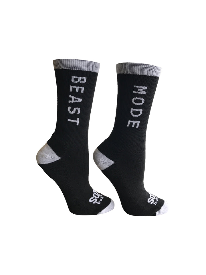Beast Mode Black Athletic Crew Socks - The Sox Box