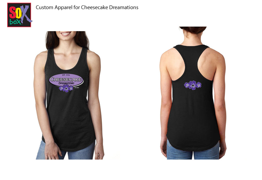 Cheesecake Dreamations Women's Workout Racerback Tank- The Sox Box