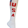 USA White Athletic Knee High Socks- The Sox Box