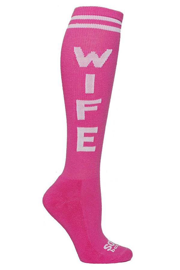 Wife Pink Athletic Knee High Socks- The Sox Box